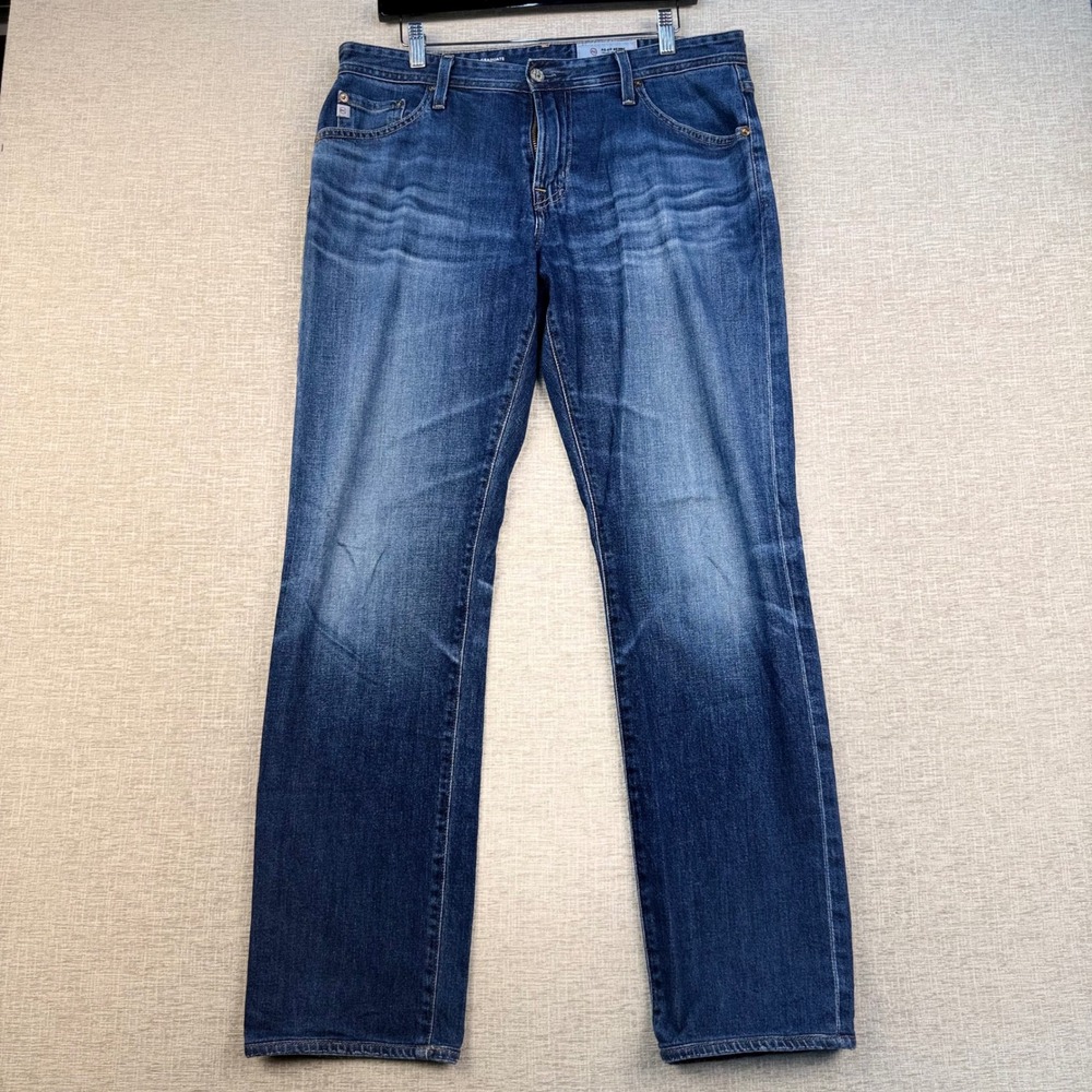 AG Adriano Goldschmied Graduate Tailored Leg Jeans Blue Wash 33R Mens Denim